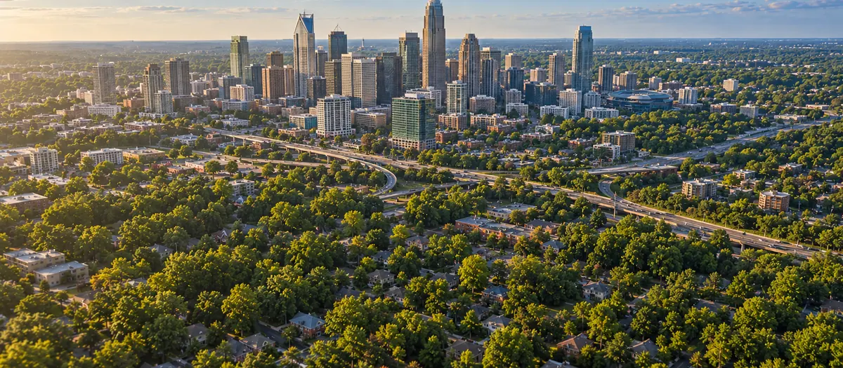 Aerial view of Charlotte, SC